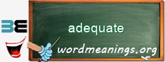 WordMeaning blackboard for adequate